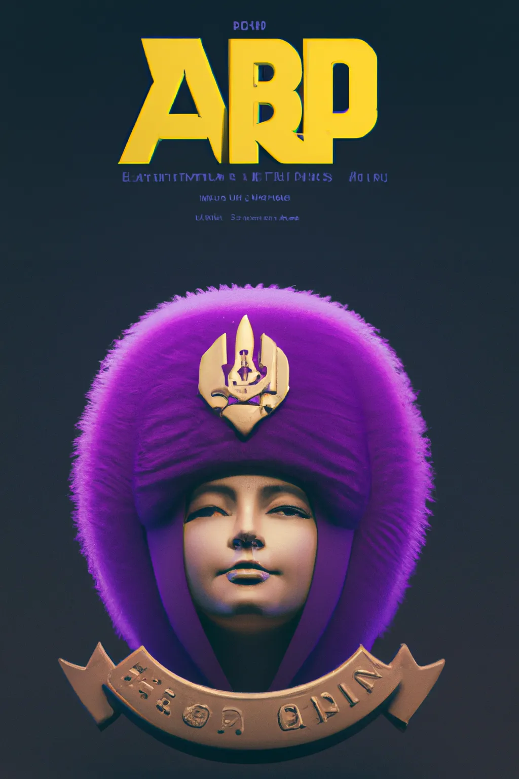 art nouveau poster, female USSR soldier, purple fur, octane render 